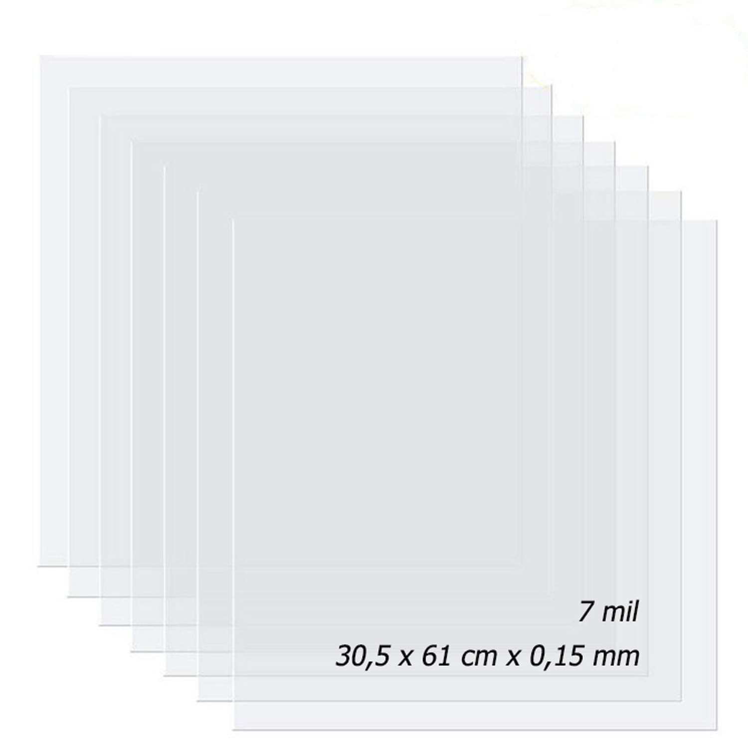 Bhina 20 Blank Sheets - 7 mil, 12 x 24 Inch, Transparent Mylar Stencils for DIY Cutting Templates