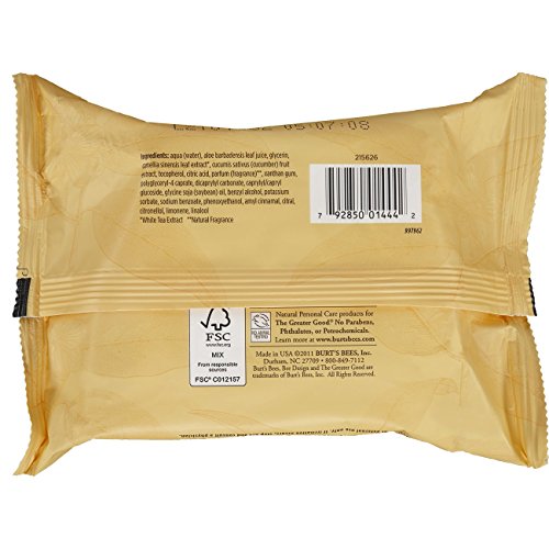 Burt's Bees Facial Cleansing Towelettes for Normal Skin with White Tea