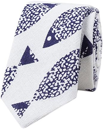 Kineede Linen Ties for Mens Animals Pattern Neck Ties Gravatas Slim Necktie