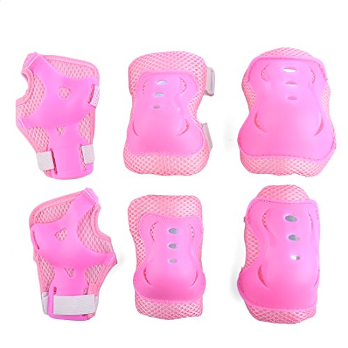 RuiyiF 7PCS Kids Protective Gear Set for Skateboarding Biking Skating, Adjustable Helmet Elbow Wrist and Knee Pads for Kids 5-8 - Thumbnail 2
