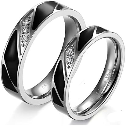Global Jewelry Brand New Amazing Titanium Stainless Steel "We Love Each Other" Wedding Band Set Anniversary/engagement/promise/couple Ring Best Gift! (Hers, 7.5)
