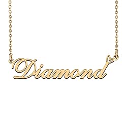 HUAN XUN Unique Name Necklace Gold with Heart