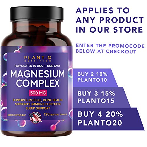Plant.O Premium Magnesium Supplement [Vegan Oxide & Citrate, 500mg