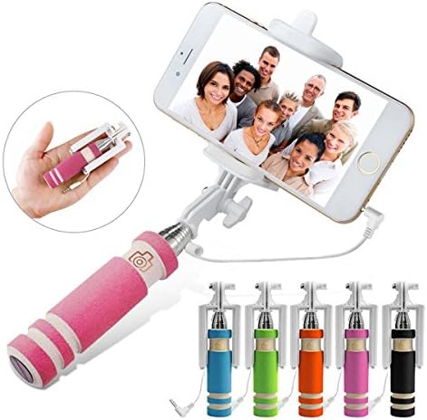 CMYK Selfie Stick Smallest & lightest Selfie Pod / Monopod Fits iPhone Android Samsung and iso Smartphone (Magenta)