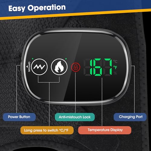 Cordless Shoulder Heating Pad with Massage, FSA Eligible Items List, Heated Shoulder Wrap Massager for Pain Relief Deep Tissue, Rotator Cuff Heating Pad, HSA Approved Products Only