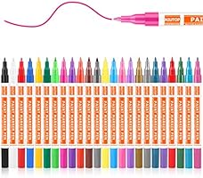 Acrylic Paint Pens for Rock Painting, 24 Vibrant Colors Paint Markers Kit for Glass, Stone, Wood, Fabric, Metal, Ceramic,...