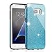 MEKO Galaxy S7 Edge Case, Shiny Sparkle Glitter Bling Case - Built-in Glitter Premium Firm Rubber Case [Scratch Resistant] for Samsung Galaxy S7 Edge- (Blue)