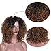 ENTRANCED STYLES Synthetic Curly Wigs for Black Women Afro Brown Wigs with Dark Roots Synthetic Full Wigs Heat Resistant Fiber