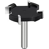 Mikniri Slab Flattening Router Bits 1/4 Inch Shank, CNC Spoilboard Surfacing Router Bit 4 Wings Carbide, Wood Surface Planing Router Bit Woodworking Tool 1-1/2 Inch Cutting Diameter