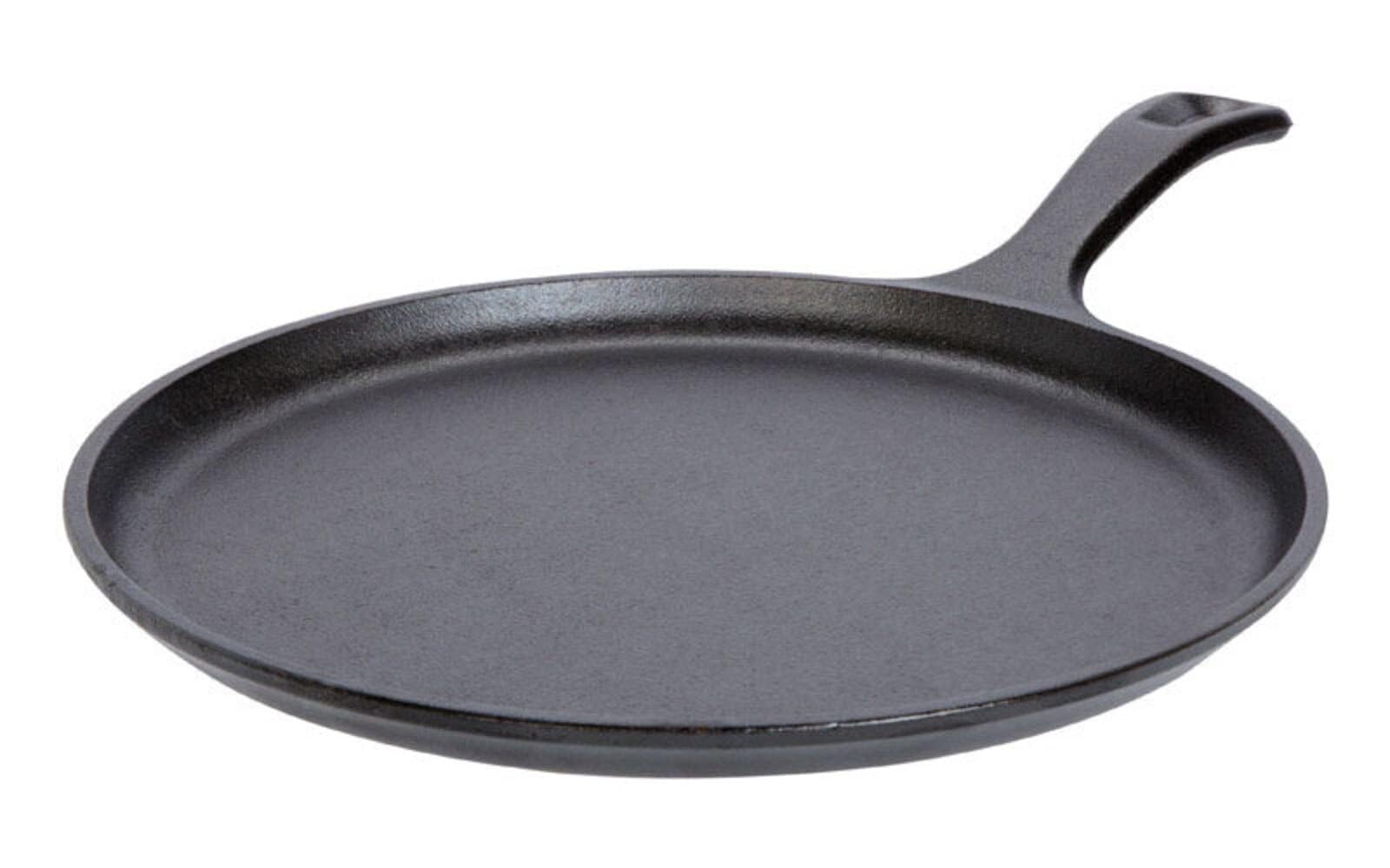 Lodge L9OG3 Cast Iron Round Griddle, Pre-Seasoned, 10.5-inch - Made in USA, Compatible with Stovetop, Oven, Grill & Campfire