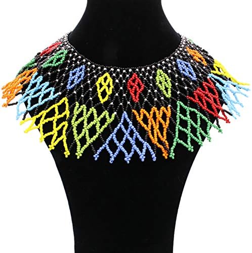Multicolor African Necklace| African Jewelry| Zulu Beaded Bib Necklace| South African Statement Necklace| Maasai Necklace| Sister Gifts| (Color K)