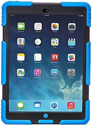 Mashy iPad 5 /iPad Air Case,Protective Cover + Scratchproof Screen Protector + Multiple Kickstand (Shockproof + Drop Resistance) - Blue+Black