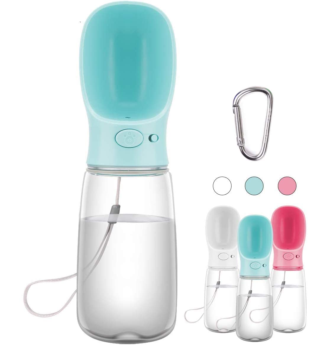 COTOP Portable Dog Water Bottle 350/550ml, Pet Water Dispenser Antibacterial Food Grade Leak Proof Dog Cat Travel Drink Bottle Bowl, Pet Outdoor Drinking Cup Dog Gift (550ml, Blue)