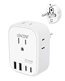 LENCENT Germany France Travel Power Adapter, PD 45W