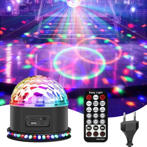 Disco Ball, Gomifie Mirror Ball 54 LEDs with Music Player and Dual Speakers, Party Light Sets with 3 Activated Modes and 3 Specal Modes for DJ, Christmas, Bar and Party