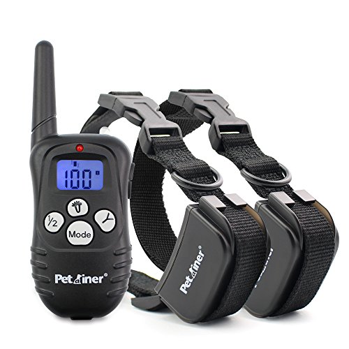 Petrainer PET998DRU2 Dog Training Collar with Remote Shock Collar for Dogs Bark Collar with Beep Vibration Shock Electric Dog E Collar, 1000FT Remote Range