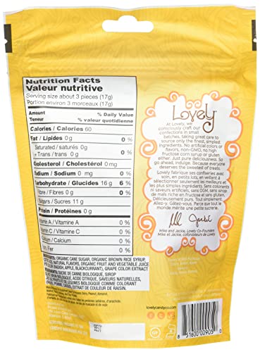 LOVELY CANDY COMPANY ORGANIC FRUIT HARD CANDY, 142 GR