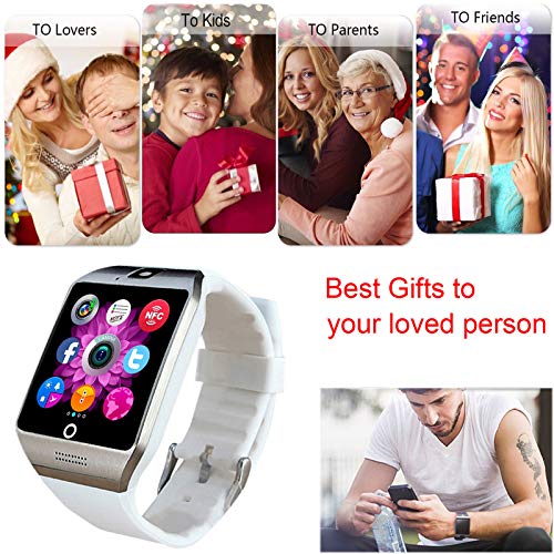 Bluetooth-Smart-Watch-SIM-Card-Slot-Camera-Smartwatch-Sports-Fitness-Tracker-Wristwatch-Compatible-with-Women-Men-Girls-Boys-Android-Phones-Samsung-Galaxy-S9-S8-S7-S6-Note-9-8-HTC-Motorola-ZTE-White