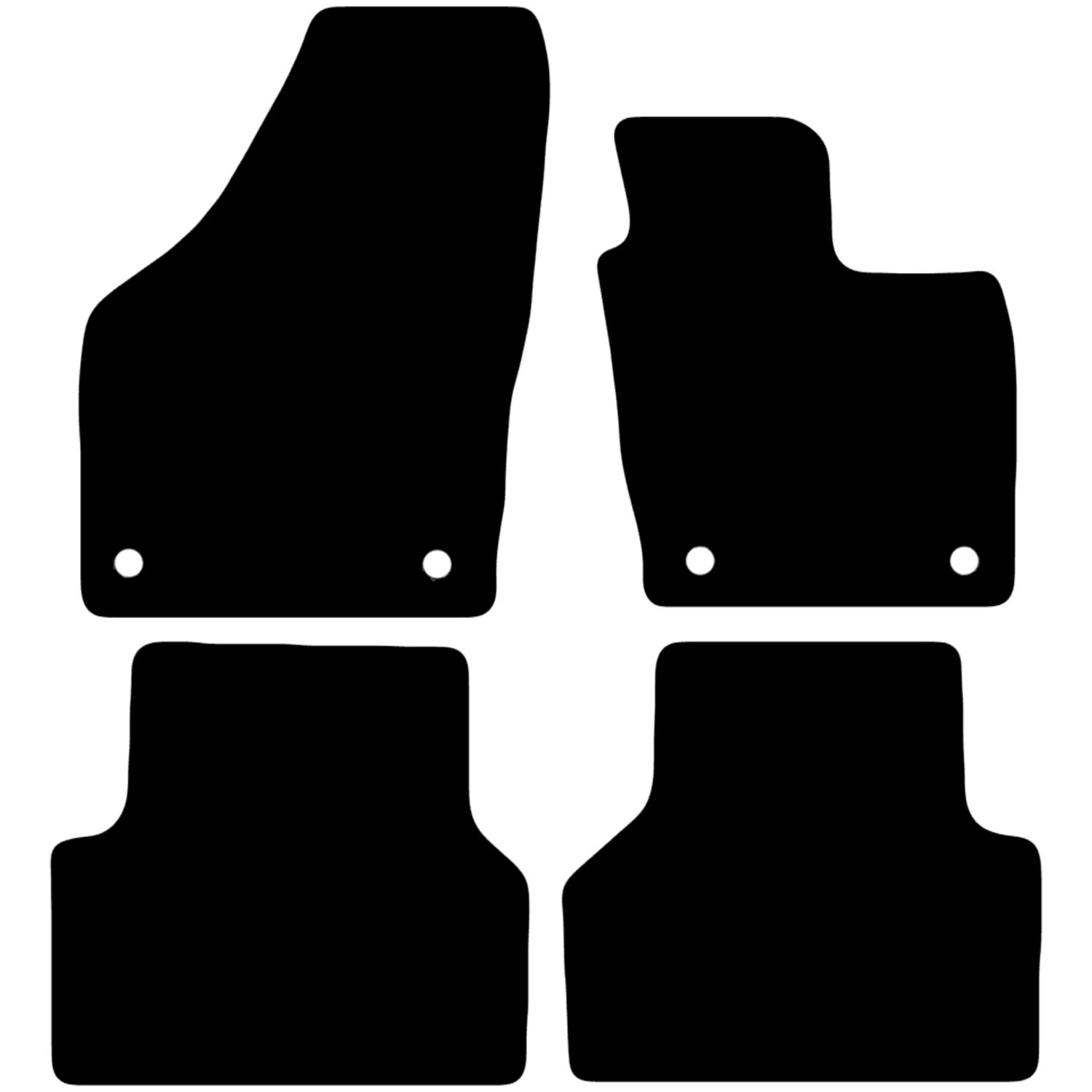 Carsio Carpet Car Mats For Audi Q3 2011 2011 to 2018 4 Piece Set with 4 Clips Tailored Fit Floor Mat Complete Accessory Black Custom Fitted - All Weather, Anti-Slip Backing & Black Trim