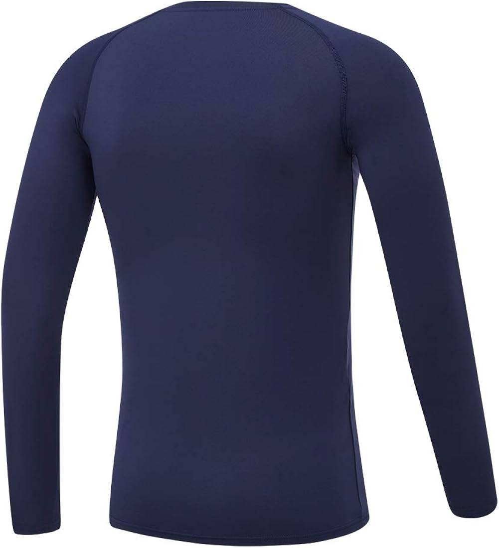 DEVOROPA Youth Boys Compression Shirt Long Sleeve Football Baseball Undershirt Quick Dry Sports Baselayer: Clothing