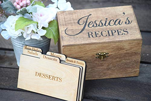 Personalized Recipe Card Box - Personalized Gift - Rustic Home Decor - Recipe Holder - Recipe Box - Recipe Card Box