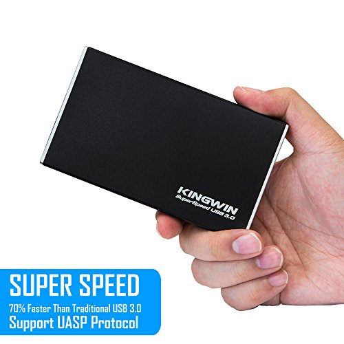 image for Kingwin SSD Hard Drive Enclosure USB 3.0 to SATA 2.5 Inch Solid State 