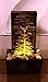 Nature's Mark 10039 Slate Brick Wall LED Relaxation Water Fountain with Authentic River Rocks