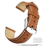 Ritche Brown Watch Bands 18mm Replacement Leather Straps For Timex