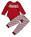 Baby My First Christmas 2 Piece Red Bodysuit & Striped Pant Set