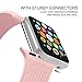 Blueauty for Apple Watch Band 42mm Carbon Fiber iwatch Band Replacement Strap with Stainless Metal Clasp for Apple Watch Series 3 Series 2 Series 1 - Pink
