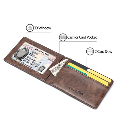Ultra Slim Mini Size Wallet ID Window Card Case with RFID Blocking