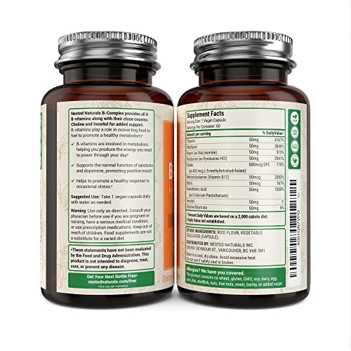 Vegan Vitamins Plus Choline & Inositol High Potency B1, B2