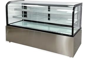 COOLER DEPOT Refrigerated Bakery Display Cooler Case for Pastry Deli Curved 72" Wide Cooler Glass Display Curve Case Refrigerator - Commercial NSF UL ETL CW-570R