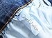 Men's Blue Ripped Skinny Distressed Destroyed Straight Fit Denim Jeans with Holes, Denim Blue, W32