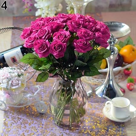 Homeofying 10 Pcs Bouquet De Fleurs Artificielles En Latex