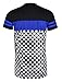 SCREENSHOTBRAND-S11806 Mens Hipster Hip-Hop Premiun Tees - Luxury Longline Color Block Checkers Print T-Shirt-Black-Small