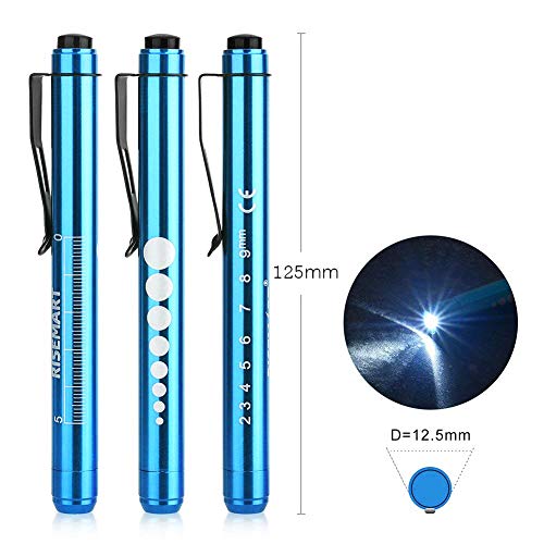 RISEMART Medical Pen Lights with Pupil Gauge for Nurses Doctors