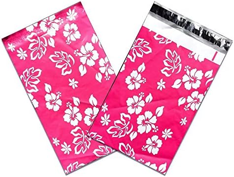 6" x 9" Designer Series -FLAT Poly Mailers, Self Sealing Envelopes (400, Pink Hawaian)