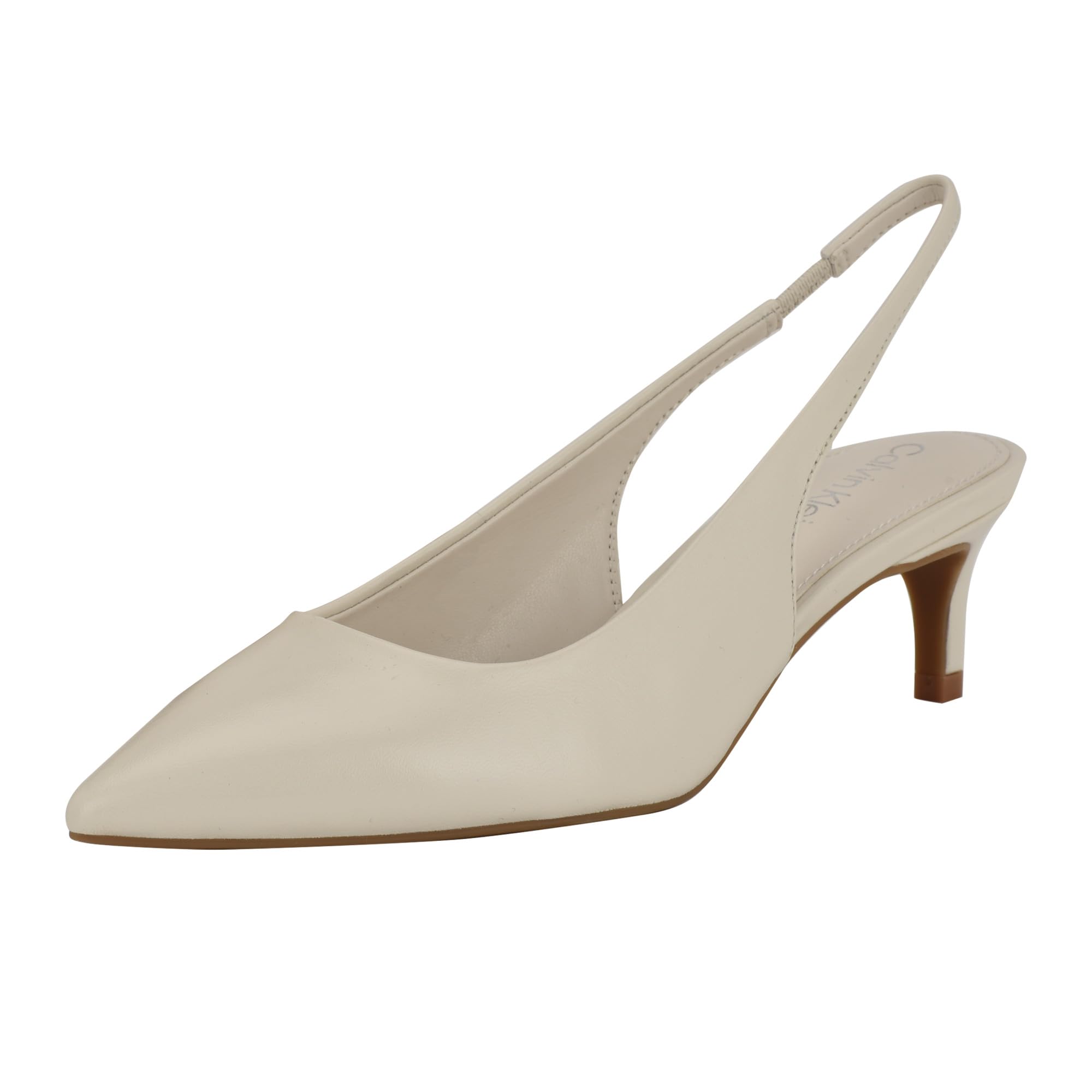Calvin Klein Women’s Dainty Pump, Ivory Leather 152, 6