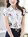 Double Plus Open DPO Women's Chiffon Collared Floral Printed Button Down Shirt Short Sleeve 10