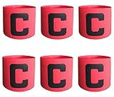 Ancefine Elastic Adult Youth Soccer Captain Armband,6-Pack (Pink)