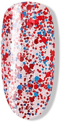 Bluesky Gel Nail Polish, United Blingdom, 10 Year Anniversary UK Colour, Blue, Red, Glitter, 10ml (Requires curing under UV/LED Lamp) - Image 3