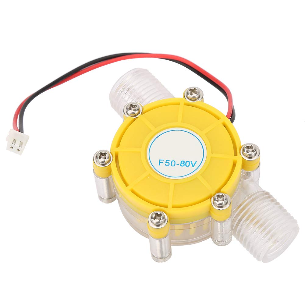 WPKD BLUEIY F50 Hydroelectric Micro Hydro Generator, Easy to Install Pumb Turbine Generator Portable DC Water Generator for Home Industrial (F50 80V transparent yellow)