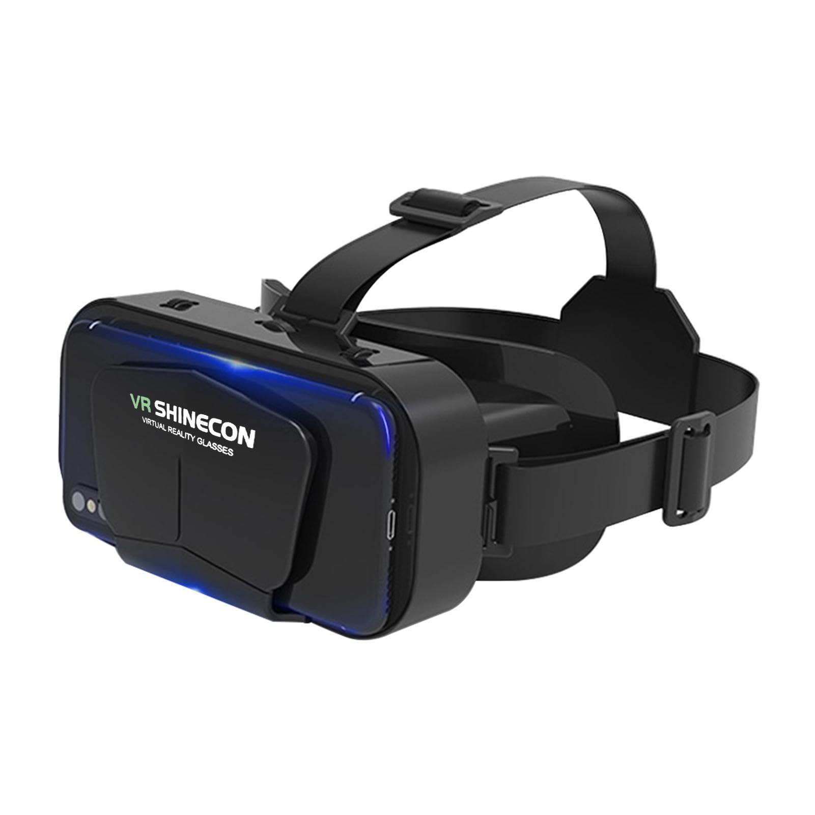 LVOERTUIG 3D VR Glasses VR Virtual Reality Headset Support 360Panorama Large Screen Anti-Bluelight Adjustable Pupil Distance Prevent Fatigue Goggles for Movies Games