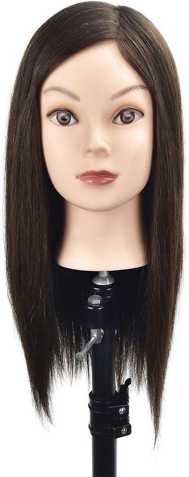 Real Hairdressing Hair Training Head Mannequin Head With Clamp 18