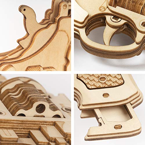 ROKR Wooden Toy Gun Rubber Band Gun 3D Wooden Puzzle (Corsac M60