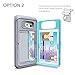 TORU CX PRO Galaxy S6 Edge Wallet Case Dark Blue with Hidden Credit Card Holder ID Slot Hard Cover & Mirror for Samsung Galaxy S6 Edge - Metal Slate
