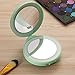 ASSIS Lighted Travel Makeup Mirror with Lights and 1X /10X Magnification-Mint Green