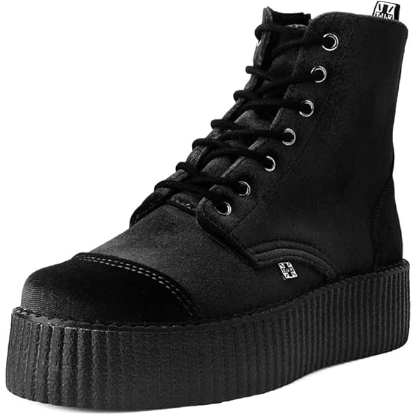 Amazon.com | T.U.K. Black Suede Viva Mondo Creeper Boots for Women