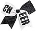 Chassé Girls' Cheer Performance Hair Bow Glitter Black/White